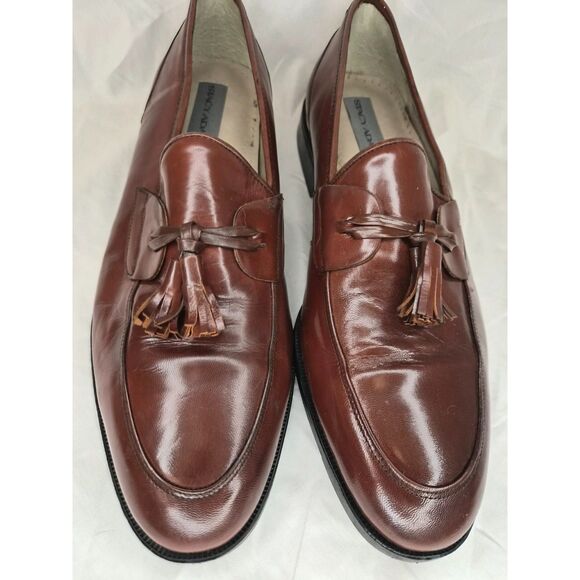Stacy Adams Brown Leather Tassel Loafers Size 12 Classic Dress Shoes - Picture 3 of 7